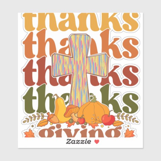 感謝してい与え十字形かぼちゃ シール (シート)