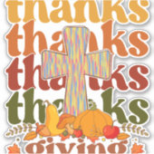 感謝してい与え十字形かぼちゃ シール (正面)