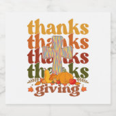 感謝してい与え十字形かぼちゃ スパークリングワインラベル (シングルラベル)