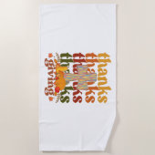 感謝してい与え十字形かぼちゃ ビーチタオル (正面)