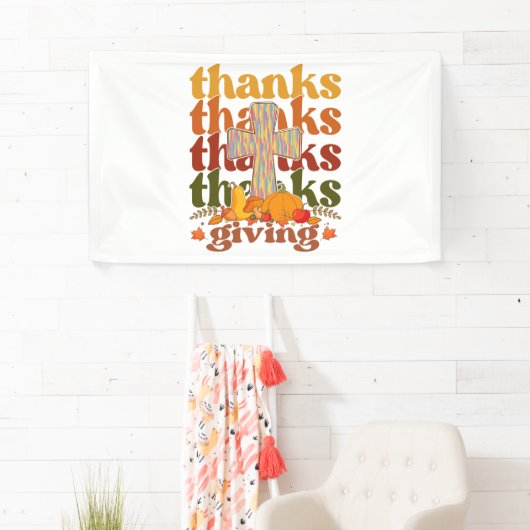 感謝してい与え十字形かぼちゃ 横断幕 (インサイチュ)