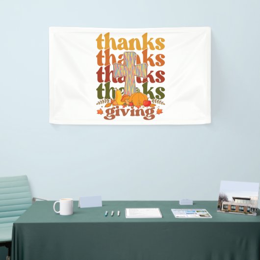 感謝してい与え十字形かぼちゃ 横断幕 (トレードショー)