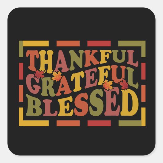 感謝してい与え感謝と感謝と賛美デザイン スクエアシール (正面)
