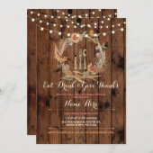 感謝してい与え感謝祭フローラ秋招待状 招待状 (正面/裏面)