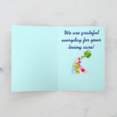 感謝してい乳母の虹とハート サンキューカード (内部)