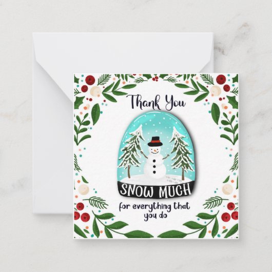 感謝してい何をするにも雪が多いクリスマス ノートカード (正面)