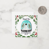 感謝してい何をするにも雪が多いクリスマス ノートカード (正面/裏面インサイチュ)