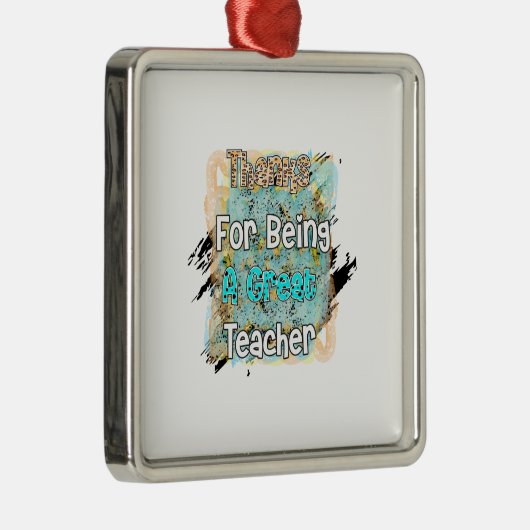 感謝してい先生で素晴らし メタルオーナメント (右)