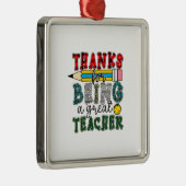 感謝してい先生で素晴らし メタルオーナメント (右)