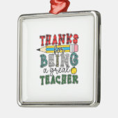 感謝してい先生で素晴らし メタルオーナメント (左)