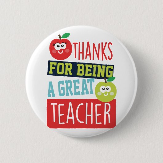 感謝してい先生バ素晴らしージピンボタン 缶バッジ (正面)