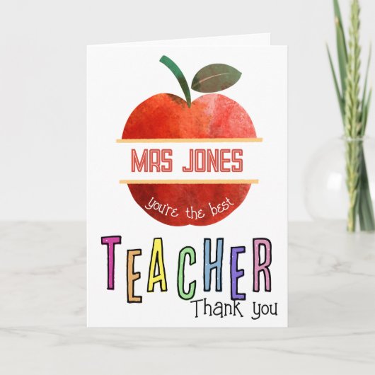 感謝してい先生感謝の気持ち最高のは サンキューカード (正面)