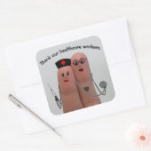 感謝してい医療従事者 スクエアシール (封筒)