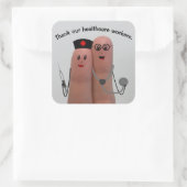 感謝してい医療従事者 スクエアシール (バッグ)