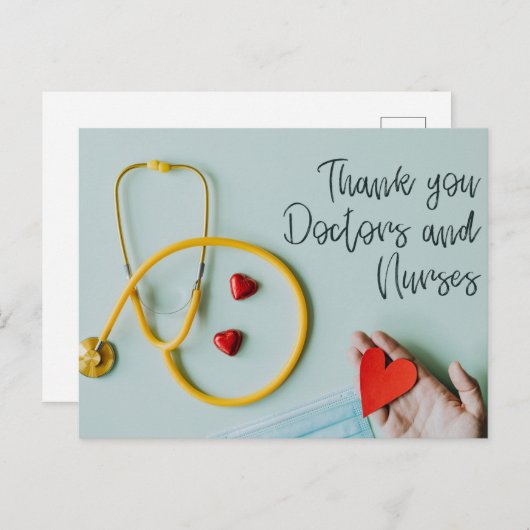 感謝してい医者とナース ポストカード (正面/裏面)