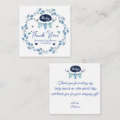 感謝してい可愛い赤ちゃんシャワー青いスタイリッシュ植物 ノートカード (正面/裏面)