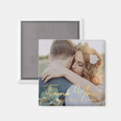 感謝してい君の金結婚筆の写真 マグネット (正面/裏面)