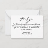 感謝してい君モダンタイポグラフィ結婚の写真 ノートカード (裏面)