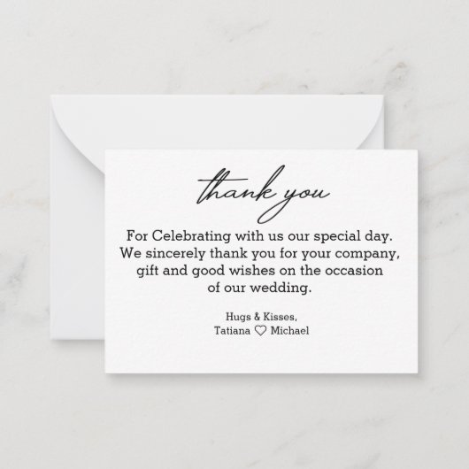 感謝してい君モダンタイポグラフィ結婚の写真 ノートカード (裏面)