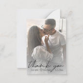 感謝してい君、シックな手書き結婚の写真 ノートカード (正面)