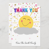 感謝してい夏ギフトカードホルダー先生 招待状 (正面/裏面)