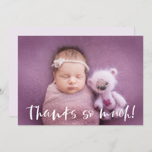 感謝してい多く |ベビー写真ありがとう |白 (正面/裏面)