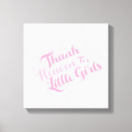 感謝してい天国小さな女の子 キャンバスプリント