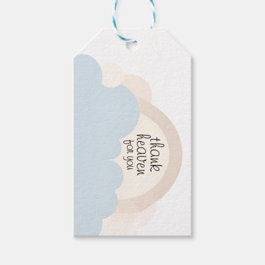 感謝してい天国 | ニュートラルクラウドとブルークラウド ギフトタグ (正面)