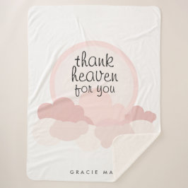 感謝してい天国 | ピンクとニュートラルクラウド シェルパブランケット