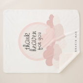 感謝してい天国 | ピンクとニュートラルクラウド シェルパブランケット (正面(横))