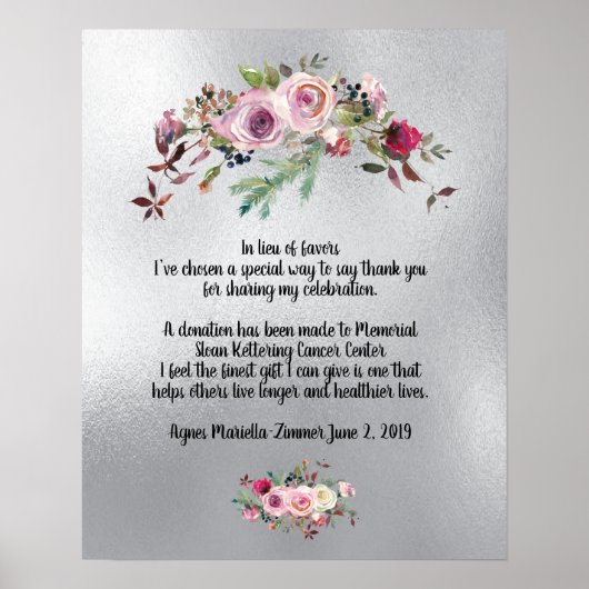 感謝してい寄贈 ポスター (正面)