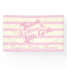 感謝してい小さな女の子用天国、ベビーシャワーバナー