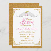 感謝してい小さな女の子用天国 招待状 (正面/裏面)