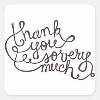 感謝してい小さな角貼り スクエアシール
