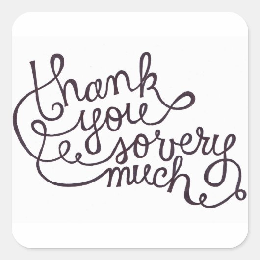 感謝してい小さな角貼り スクエアシール (正面)