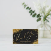 感謝してい小ビジネス黒ゴールデングリッター エンクロージャーカード (スタンド正面)
