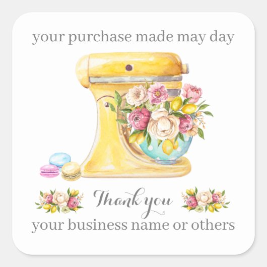 感謝してい小ベーカリーの購入。 スクエアシール (正面)