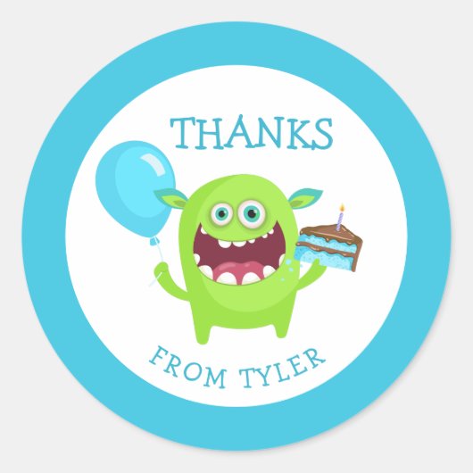 感謝してい小モンスターパーティー ラウンドシール (正面)