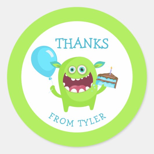 感謝してい小モンスターパーティー ラウンドシール (正面)