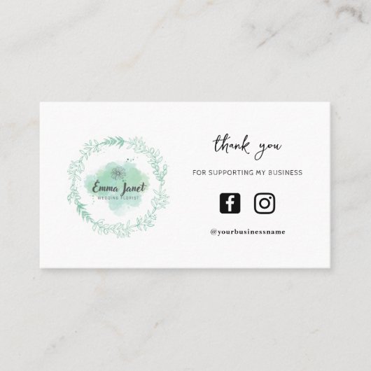 感謝してい後を追の私のビジネスロゴのミニマリスト コーリングカード (正面)