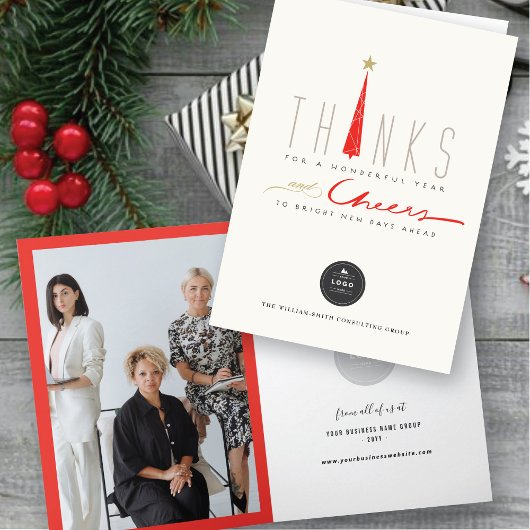 感謝してい応援の背の高い木の企業の業務 シーズンカード