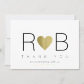 感謝してい愛してカップルのイニシャル澄ん&エレガント 招待状 (正面)