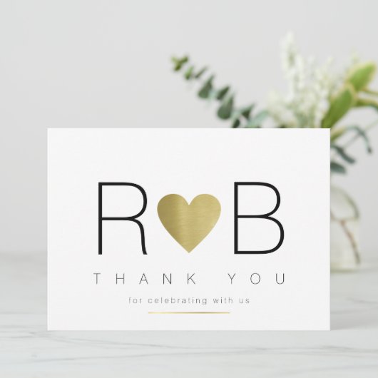 感謝してい愛してカップルのイニシャル澄ん&エレガント 招待状 (スタンド正面)