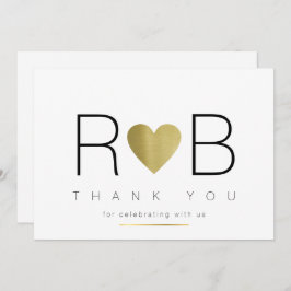 感謝してい愛してカップルのイニシャル澄ん&エレガント 招待状