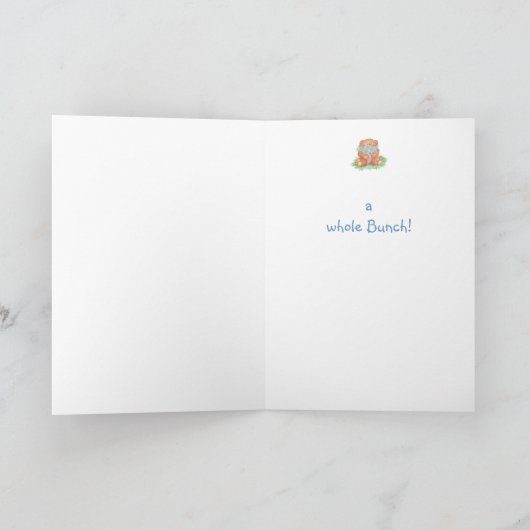 感謝してい房ユーモアのテディベアの花 サンキューカード (内部)