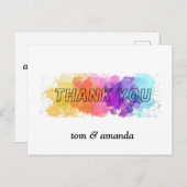 感謝してい折り曲げ招待状 インビテーションポストカード (正面/裏面)