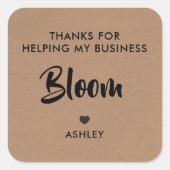 感謝してい救済の私の業務開花の贈り物のラベル スクエアシール (正面)