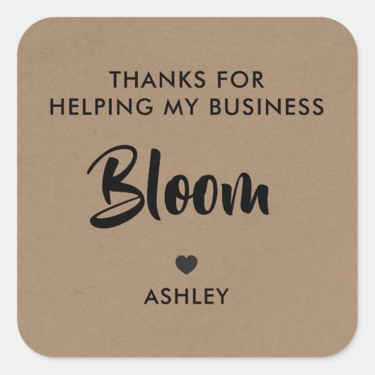 感謝してい救済の私の業務開花の贈り物のラベル スクエアシール (正面)
