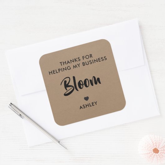 感謝してい救済の私の業務開花の贈り物のラベル スクエアシール (封筒)