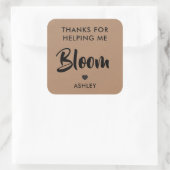 感謝してい救済の私の開花の花のステッカーKraft スクエアシール (バッグ)